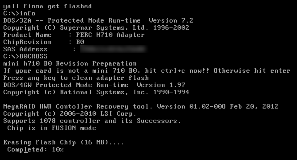 wipe h710 scary