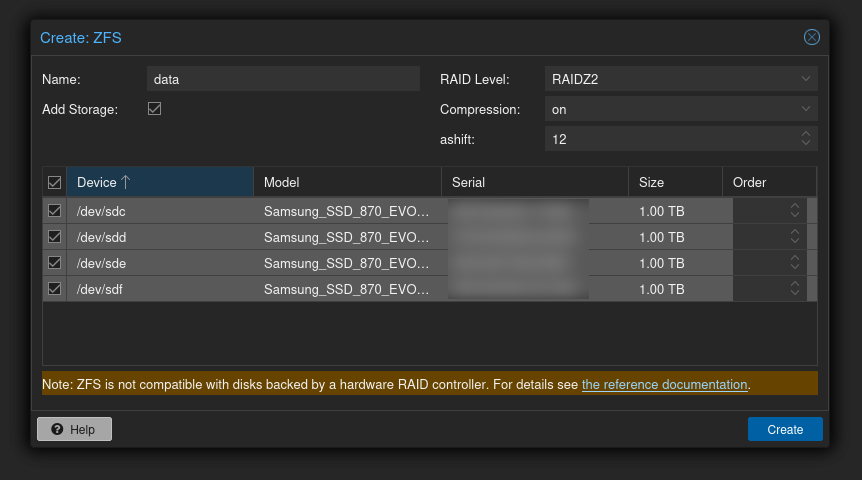 zfs for 1tb ssds